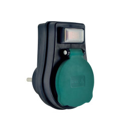 Solight zásuvka průběžná IP44, 16A, černá, vypínač