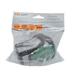 Solight zásuvka průběžná IP44, 16A, černá, vypínač