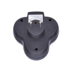 Solight rozbočka, 3 x 10A, černá, vypínač