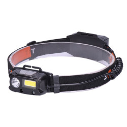 Solight LED čelová nabíjecí svítilna, 3W + COB,150 + 60lm, Li-ion