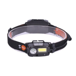 Solight LED čelová nabíjecí svítilna, 3W + COB,150 + 60lm, Li-ion
