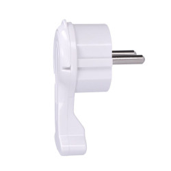 Solight zástrčka lomená, nízký profil od stěny, IP20, bílá