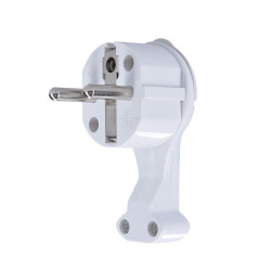 Solight zástrčka lomená, nízký profil od stěny, IP20, bílá