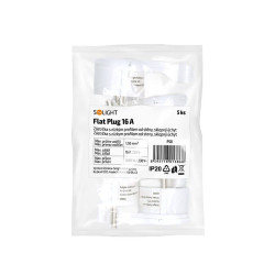 Solight zástrčka lomená, nízký profil od stěny, IP20, bílá