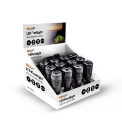 Solight kovová svítilna malá, 1W LED, černá, 1x AA