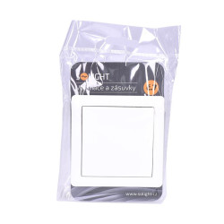 Solight vypínač Slim č. 7 křížový, bílý