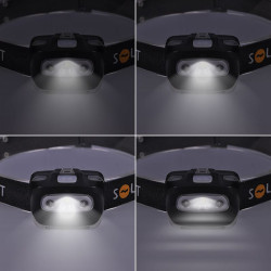 Solight čelová LED svítilna, 3W + červené světlo, 3x AAA