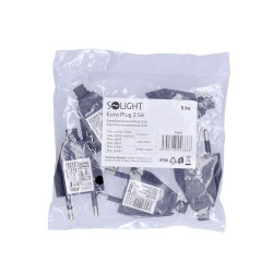 Solight zástrčka plochá 2.5A, přímá, IP20, černá