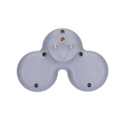 Solight rozbočka, 2x 10A, bílá-šedá, vypínač