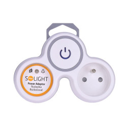 Solight rozbočka, 2x 10A, bílá-šedá, vypínač