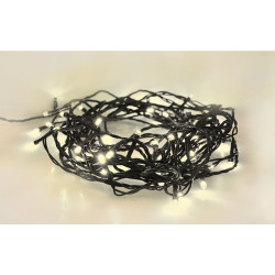 Solight LED venkovní vánoční řetěz, 100 LED, 10m, přívod 3m, 8 funkcí, časovač, IP44, teplá bílá