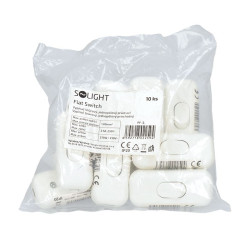 Solight vypínač šňůrový, jednopólový průchozí, bílý