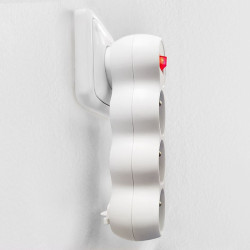 Solight rozbočka s podpěrou, 3 x 10A, bílá, vypínač