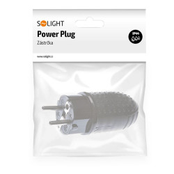 Solight zástrčka gumová do vlhka, přímá, IP44, černá