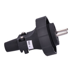 Solight zástrčka gumová do vlhka a prachu, přímá, IP65, černá