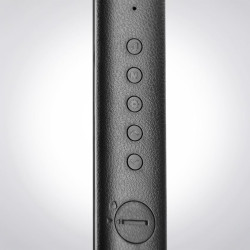 Solight LED stolní lampička s displejem, 9W, volba teploty světla, kůže, černá