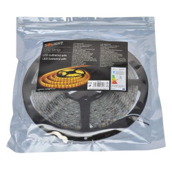 Solight LED světelný pás, 5m, SMD5050 60LED/m, 14,4W/m, IP65, teplá bílá