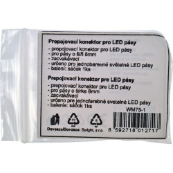 Solight propojovací konektor pro LED pásy, 8mm, zacvakávací, balení 1ks, sáček