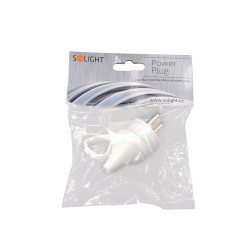 Solight zástrčka přímá s úchytem, IP20, bílá