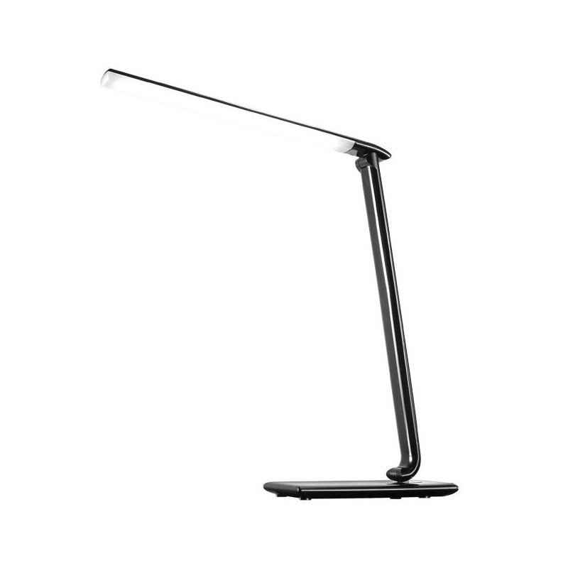 Solight LED stolní lampička stmívatelná, 12W, volba teploty světla, USB, černý lesk