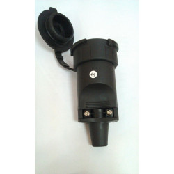 Solight zásuvka gumová, do vlhka a prachu, přímá, IP65, černá