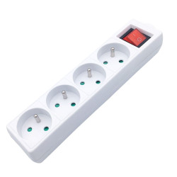 Solight vícenásobná zásuvka, 4 zásuvky, vypínač