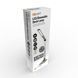 Solight LED stolní lampička stmívatelná, 11W, změna chromatičnosti, broušený hliník, stříbrná