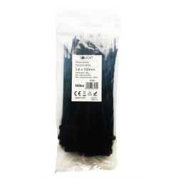 Solight vázací nylonové pásky, 3,6 x 150mm, černá, 100ks
