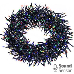 Solight LED venkovní vánoční řetěz s dálkový ovládáním a zvukovým senzorem - Cluster, 576 LED, 8 funkcí, časovač, IP44, vícebare