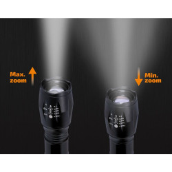 Solight nabíjecí LED svítilna, 300lm, Cree, fokus, Li-Ion, USB nabíjení, power banka