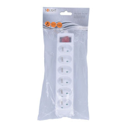 Solight vícenásobná zásuvka, 6 zásuvek, vypínač