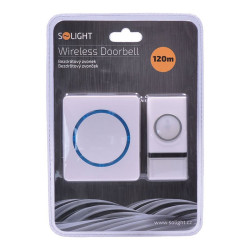 Solight bezdrátový zvonek, bateriový, 120m, bílý