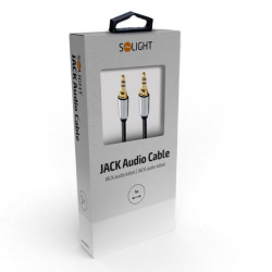 Solight JACK audio kabel, JACK 3,5mm konektor - JACK 3,5mm konektor, stereo, blistr, 1m