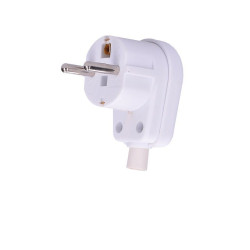 Solight zástrčka lomená, IP20, bílá