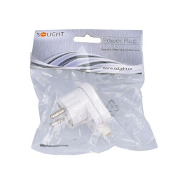 Solight zástrčka lomená, IP20, bílá