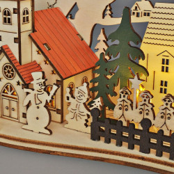 Solight LED vánoční městečko s kostelem, 30x19cm, 2x AAA