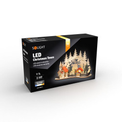 Solight LED vánoční městečko s kostelem, 30x19cm, 2x AAA