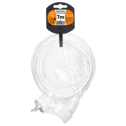 Solight prodlužovací přívod - spojka, 1 zásuvka, 7m, 3 x 1mm2, bílá