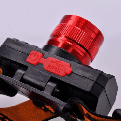 Solight LED čelová nabíjecí svítilna, 3W,150lm, zoom, Li-ion, USB