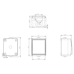 Solight vypínač do vlhka IP54, č. 1 jednopólový, šedý