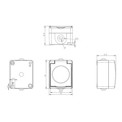 Solight zásuvka do vlhka IP54, šedá