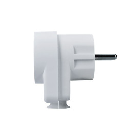 Solight zástrčka lomená, s průběžnou zásuvkou, IP20, bílá