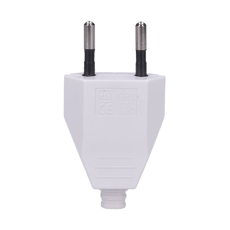 Solight zástrčka plochá 2.5A, přímá, IP20, bílá