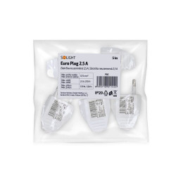 Solight zástrčka plochá 2.5A, přímá, IP20, bílá
