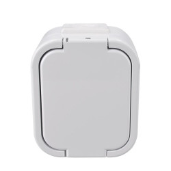 Solight zásuvka do vlhka s víčkem, bílá