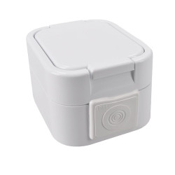 Solight zásuvka do vlhka s víčkem, bílá