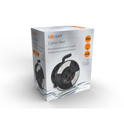 Solight prodlužovací přívod na bubnu, 4 zásuvky, 25m, černý kabel, 3x 1,5mm2