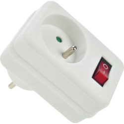 Solight zásuvka, 16A, bílá, vypínač