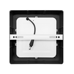 Solight LED mini panel CCT, přisazený, 12W, 900lm, 3000K, 4000K, 6000K, čtvercový, černá barva