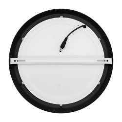 Solight LED mini panel CCT, přisazený, 24W, 1800lm, 3000K, 4000K, 6000K, kulatý, černá barva